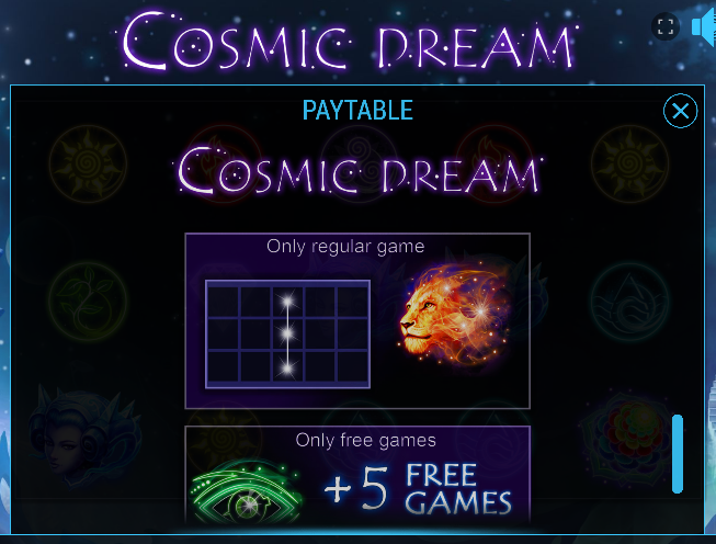 1win Cosmic Dream rules