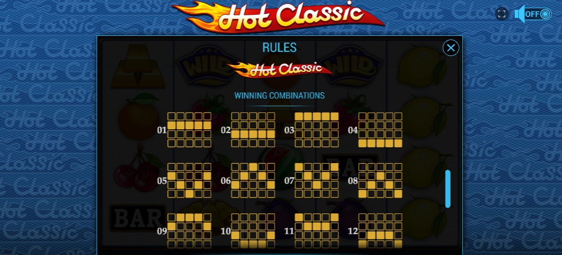 1win Hot Classic Slot rules