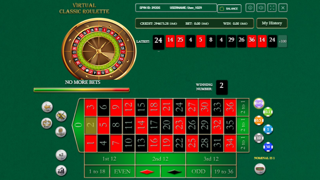 Virtual Classic Roulette slot 1win