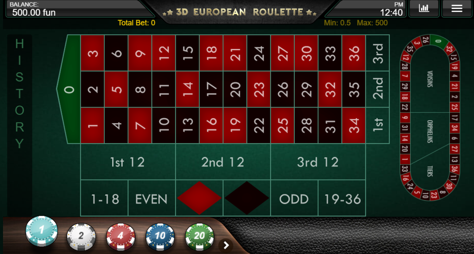 European Roulette kazinosu